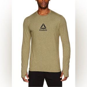 Reebok Men's Heathered Long Sleeve Tshirt Moisture Management
